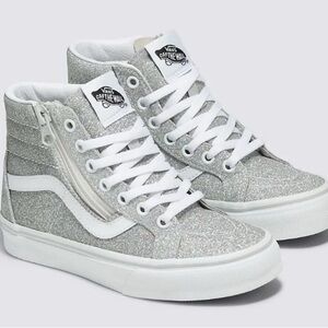 Vans Kids Glittery Silver High-Top Sneakers